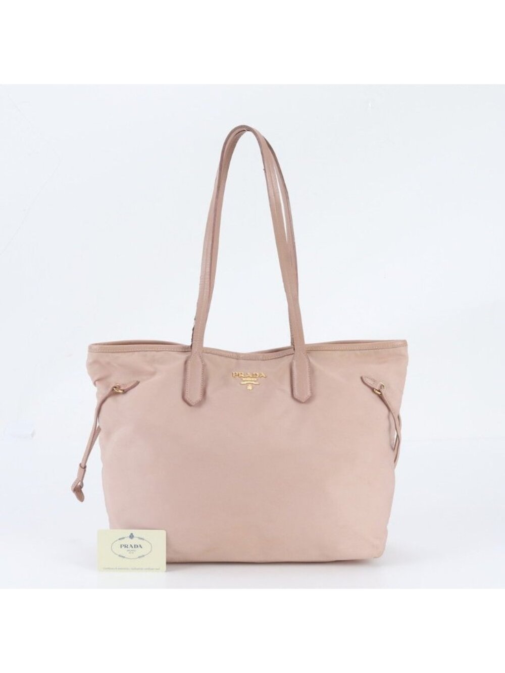 Prada Tessuto Nylon Leather Tote Bag